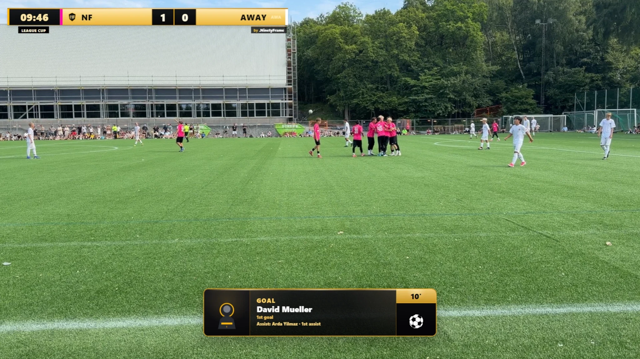 .NinetyFrame Community goal overlay with scorer and assist